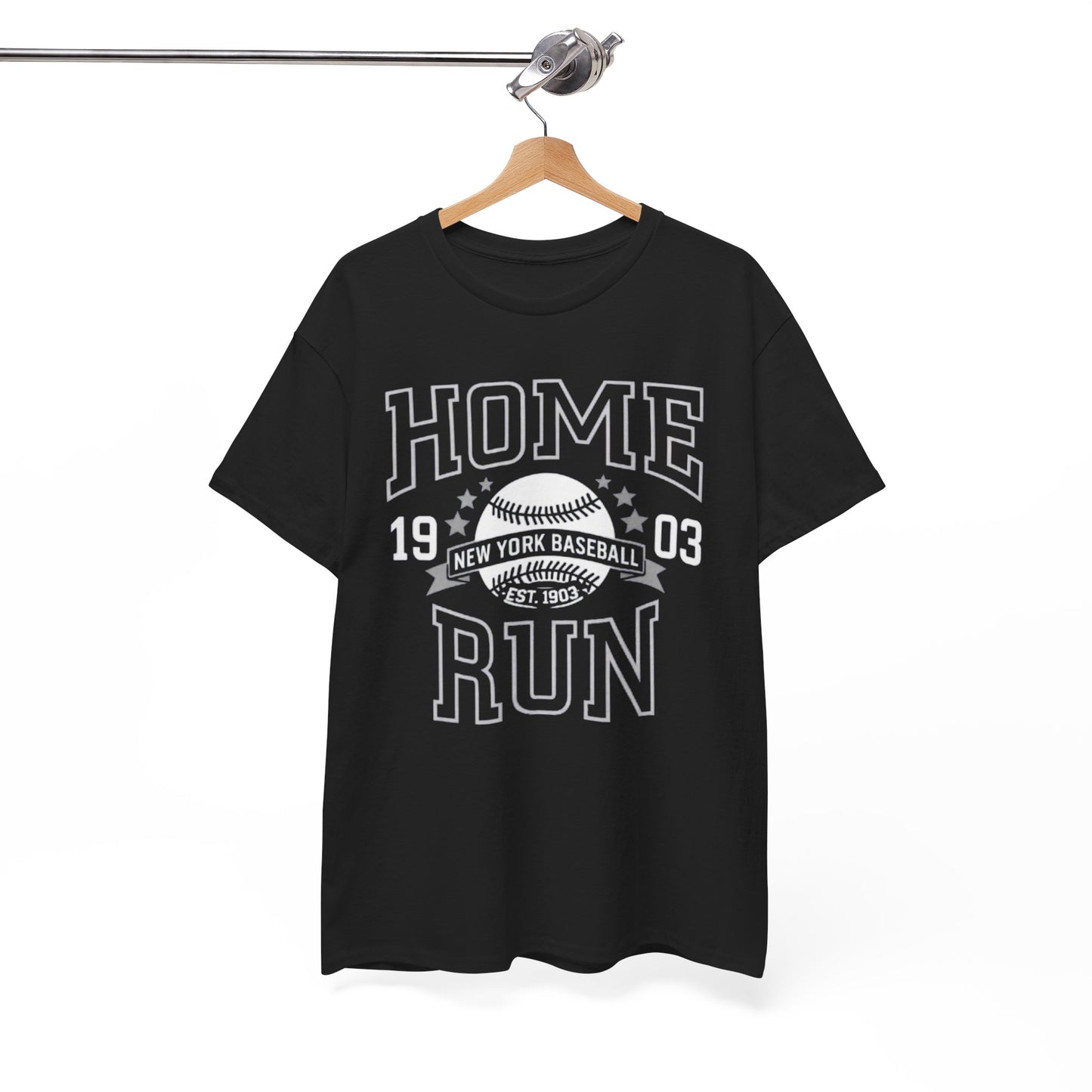 White Smoke Home Run Baseball Tee — Vintage New York Baseball Graphic T‑Shirt