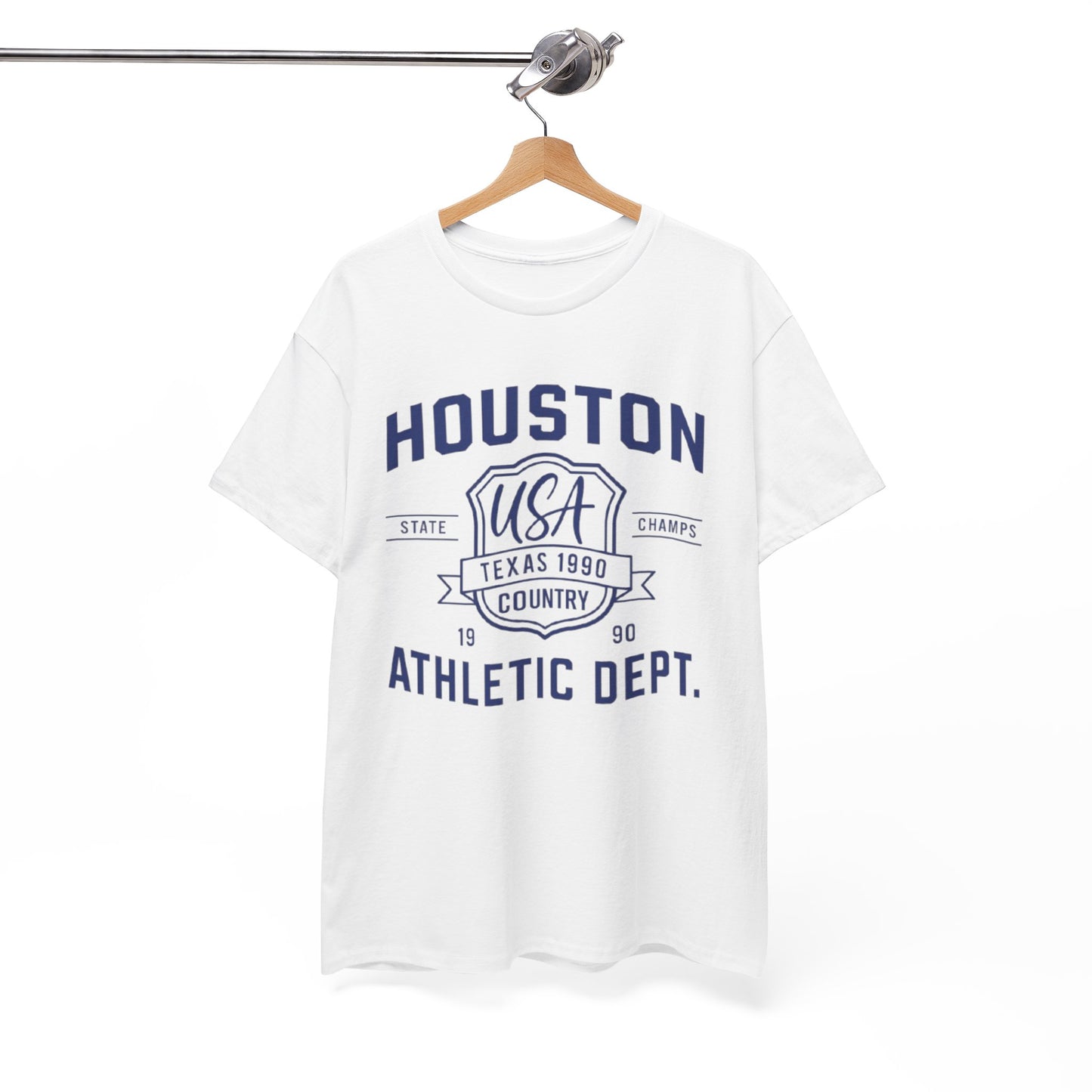 Houston Athletic Dept. T-Shirt — USA Texas 1990 Vintage Collegiate Tee