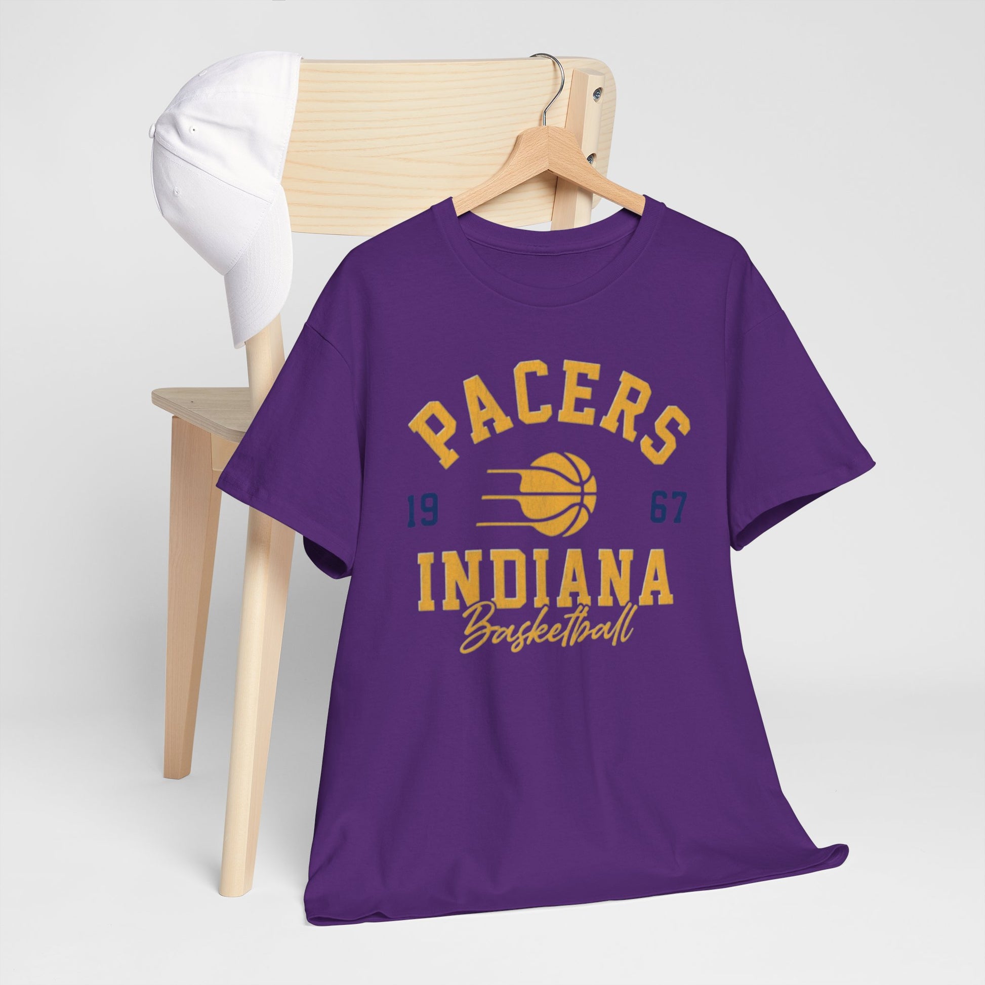 Lavender Pacers Indiana Basketball Vintage Tee