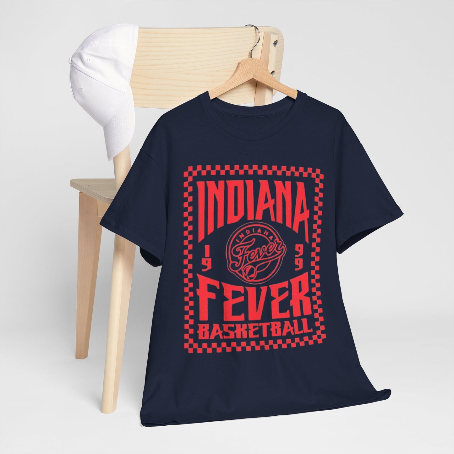 Lavender Indiana Fever Basketball Tee — Retro Red Checkerboard Team Shirt