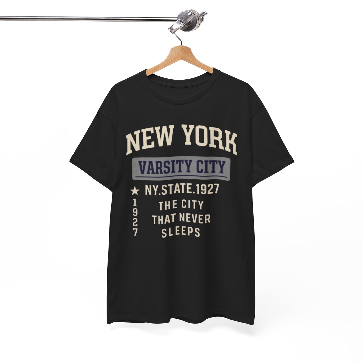 White Smoke New York Varsity City T-Shirt — 'The City That Never Sleeps' Vintage Tee