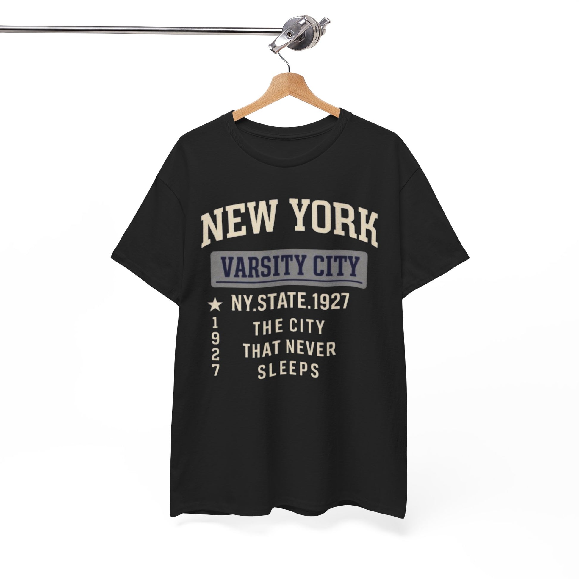 White Smoke New York Varsity City T-Shirt — 'The City That Never Sleeps' Vintage Tee