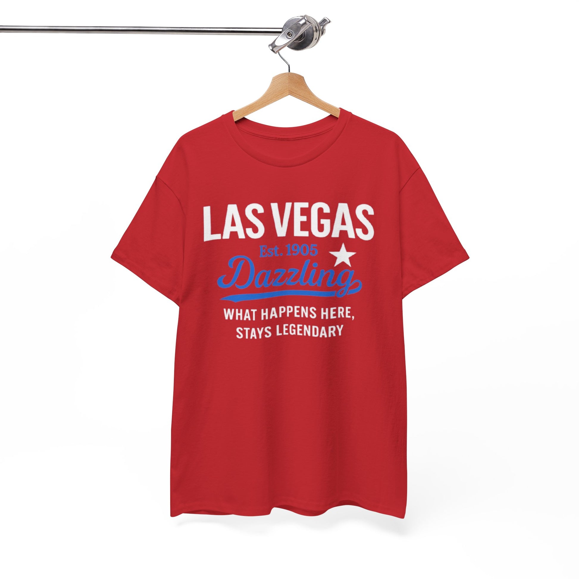White Smoke Las Vegas Dazzling Tee — "What Happens Here, Stays Legendary" Graphic Shirt