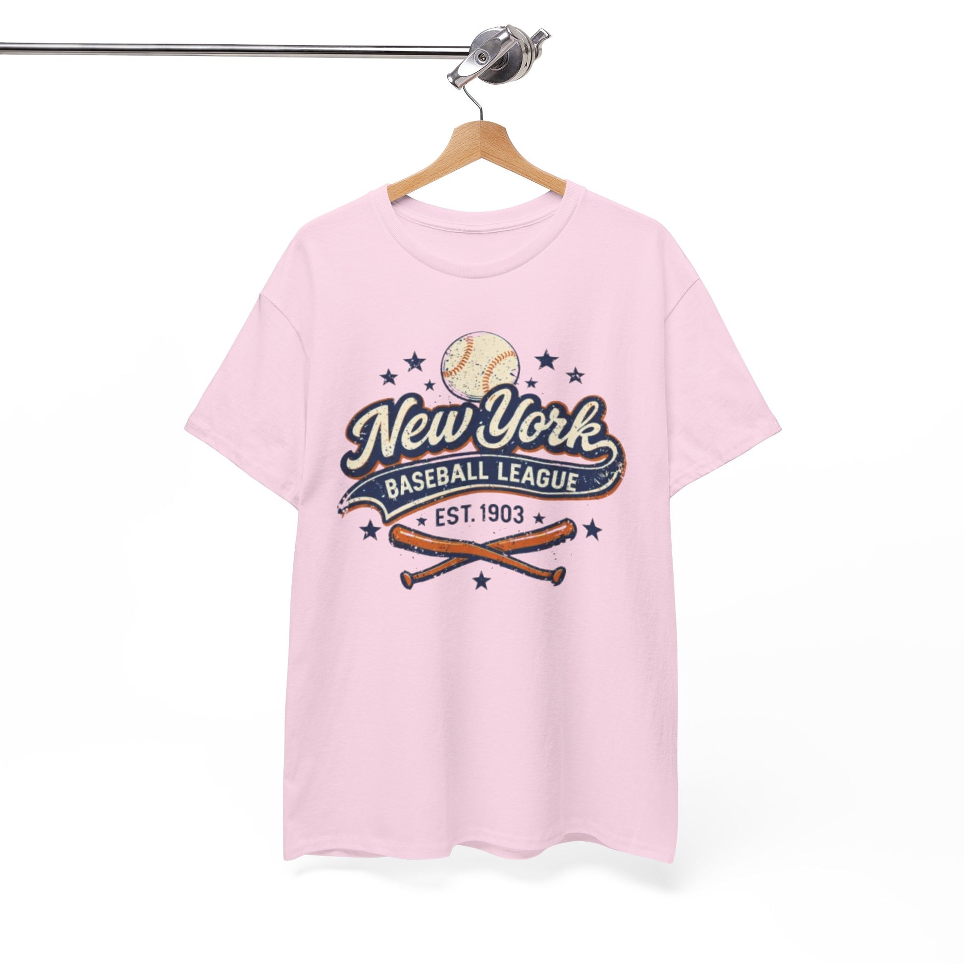 White Smoke New York Baseball League Tee — Vintage 'Est. 1903' Baseball Graphic Shirt