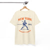 White Smoke New York Baseball League Tee — Vintage 1962 Batter Graphic Shirt