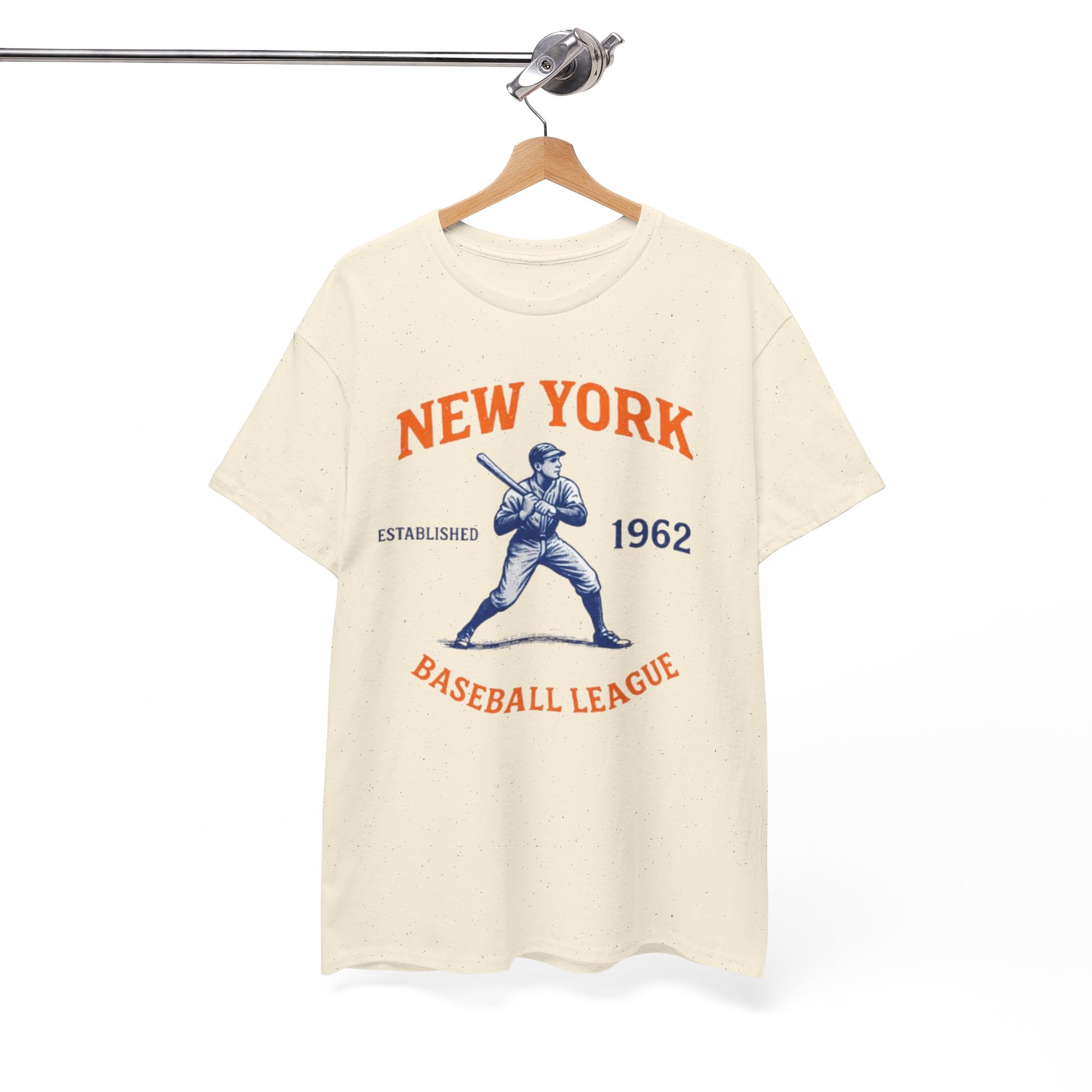 White Smoke New York Baseball League Tee — Vintage 1962 Batter Graphic Shirt