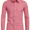 White Smoke Men's Plaid Button- Shirt, Regular Fit, Long Sleeve, Casual Business Shirt