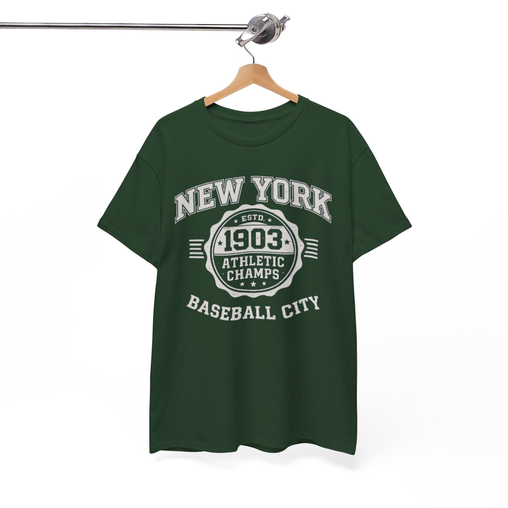 White Smoke New York Baseball T-Shirt – 1903 Athletic Champs Varsity Design Tee