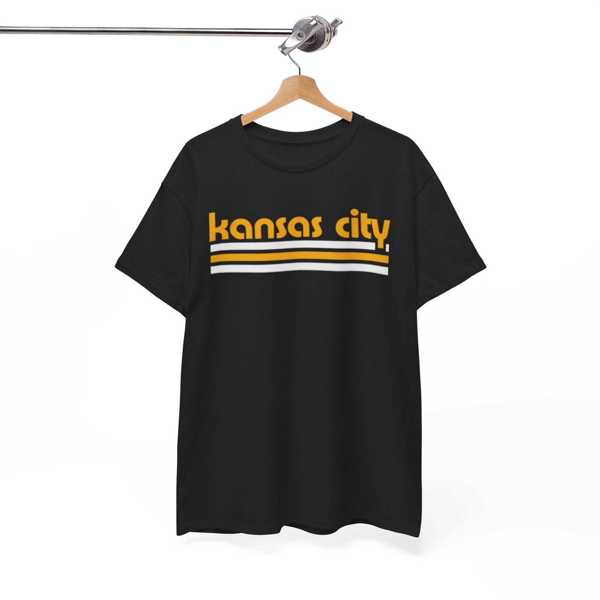 White Smoke Kansas City Retro Tee — Vintage Striped City T‑Shirt