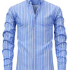 White Smoke Men's New Thin Digital Print Striped Long Sleeve Shirt, Wrinkle-, No Ironing, Versatile Fashion Date Shirt