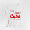 Cubs Baseball Tee — Vintage Script Baseball Stitch Design – game day outfit, casual fan outfit, image 1.0