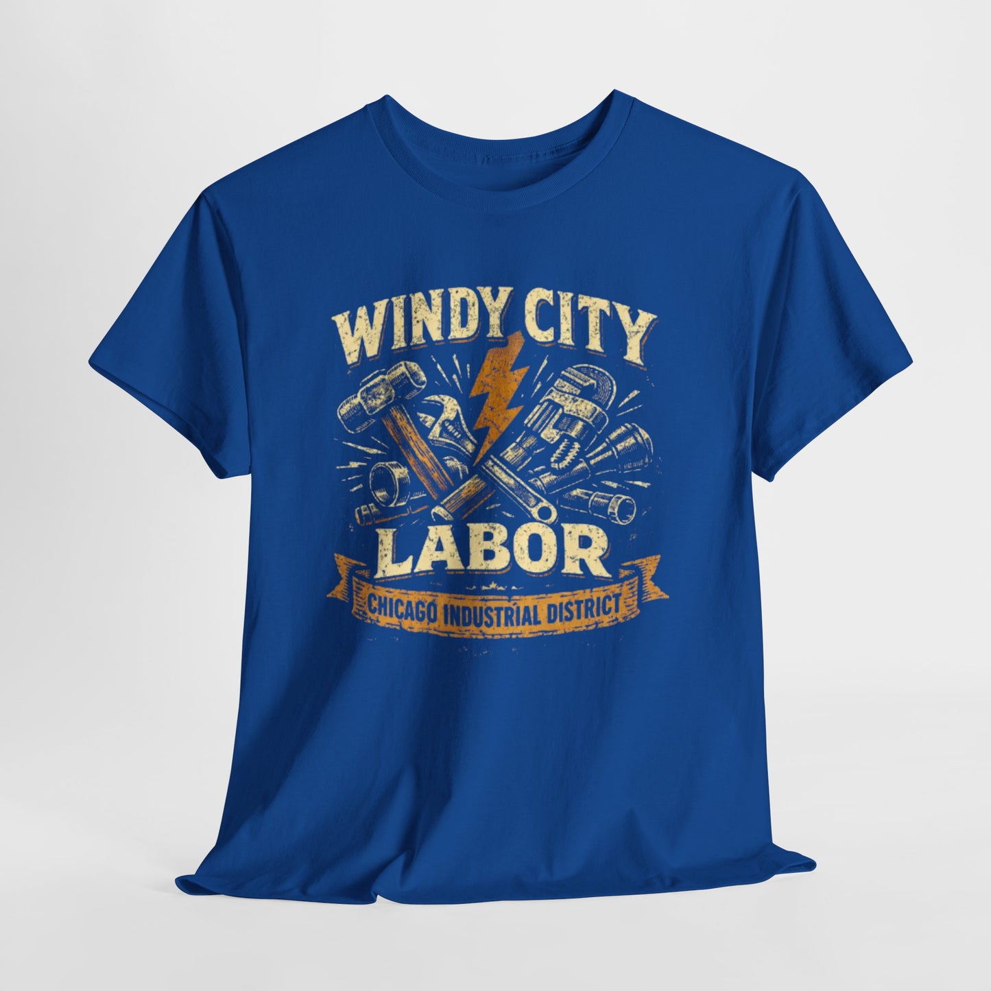 Lavender Windy City Labor Chicago Industrial District T-Shirt – Vintage Worker Tools Graphic Tee