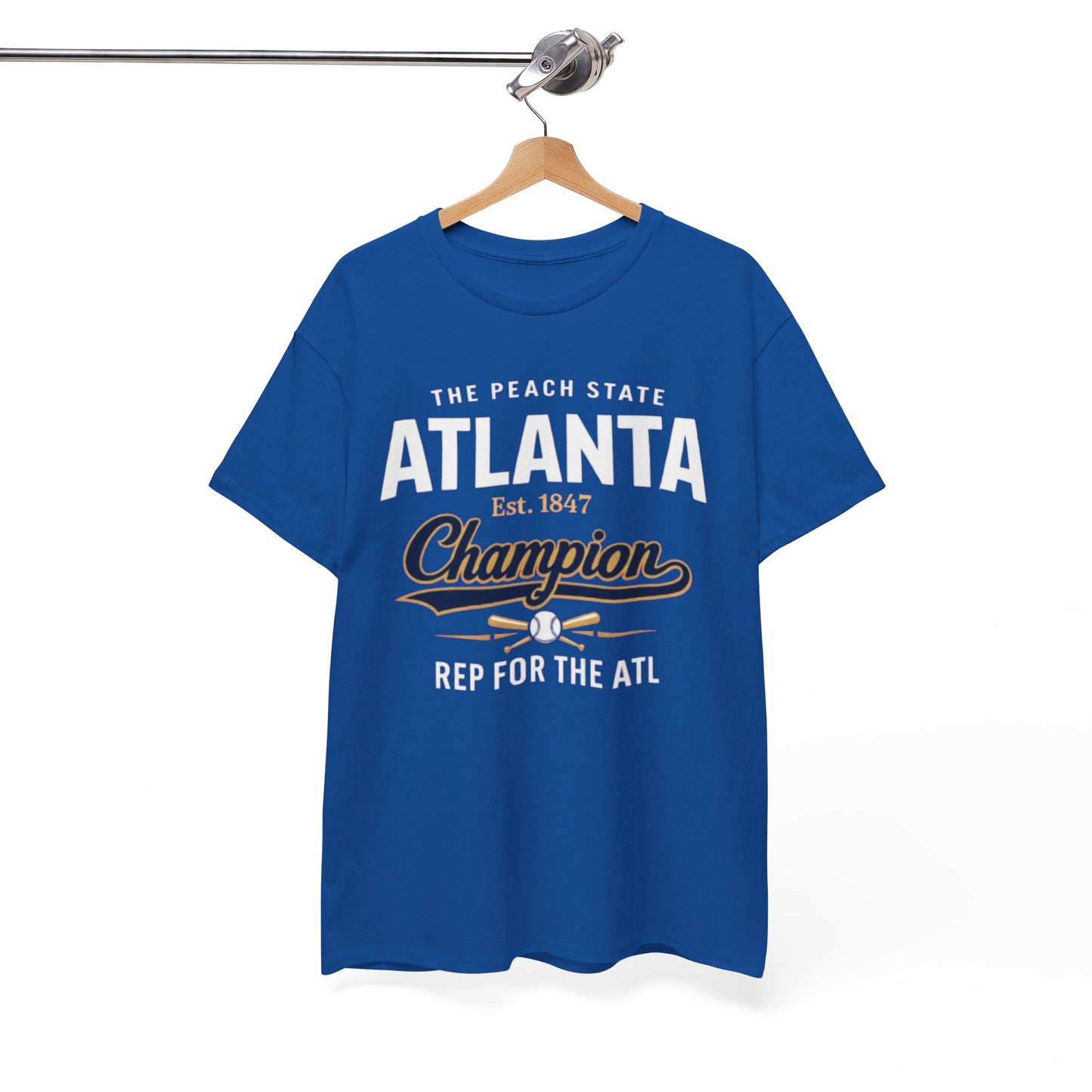 White Smoke Atlanta Champion T-Shirt — The Peach State "Rep for the ATL" Graphic Tee