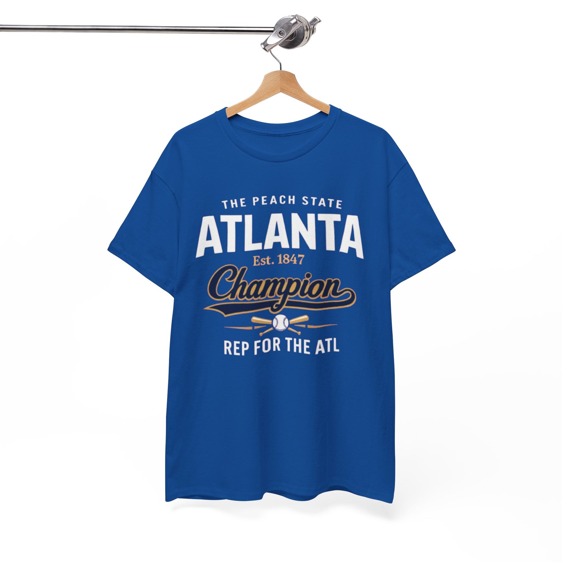 White Smoke Atlanta Champion T-Shirt — The Peach State "Rep for the ATL" Graphic Tee