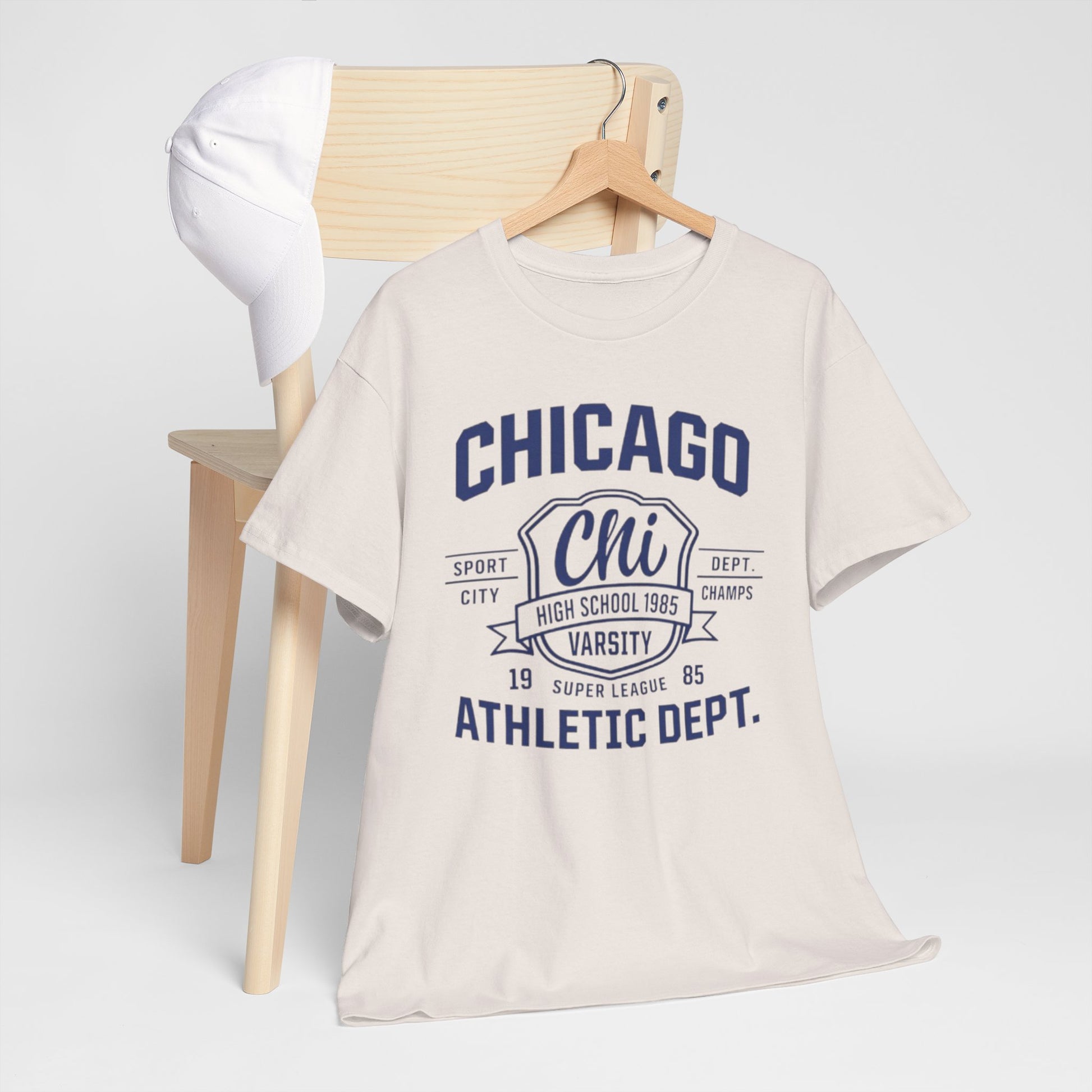 Light Gray Chicago Athletic Dept. Tee — Varsity Chi Vintage Sports T‑Shirt