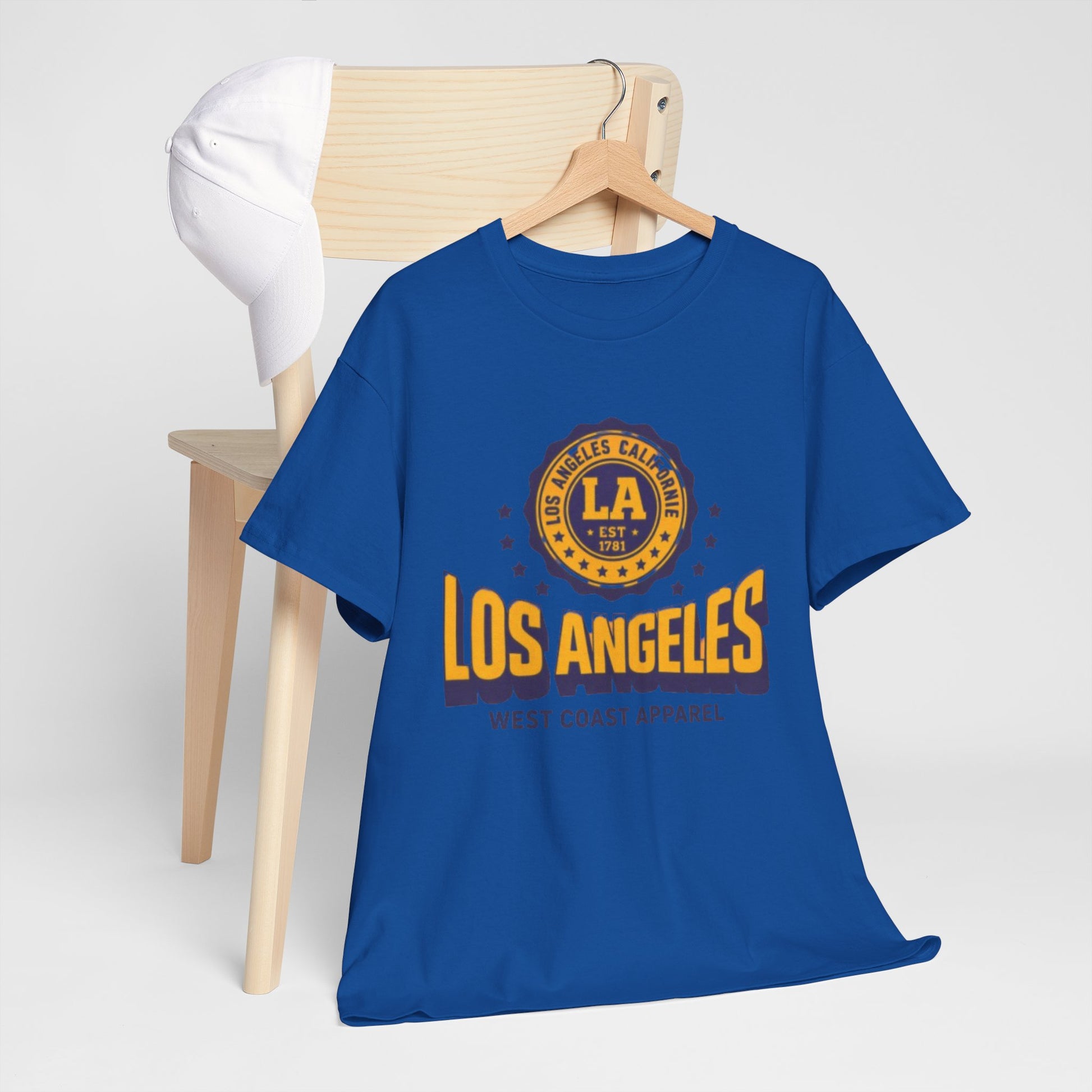 Dark Slate Blue Los Angeles West Coast Apparel Graphic T-Shirt – Retro City Streetwear Tee