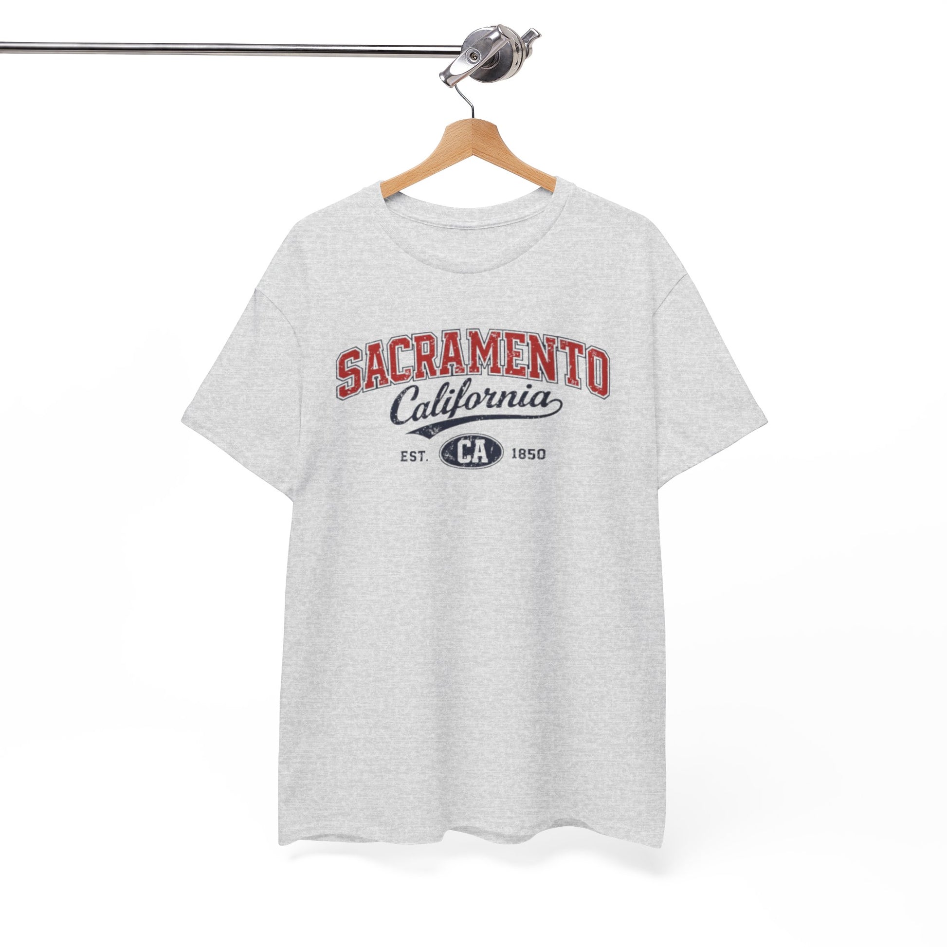 White Smoke Sacramento California Vintage Tee — Retro City College Shirt
