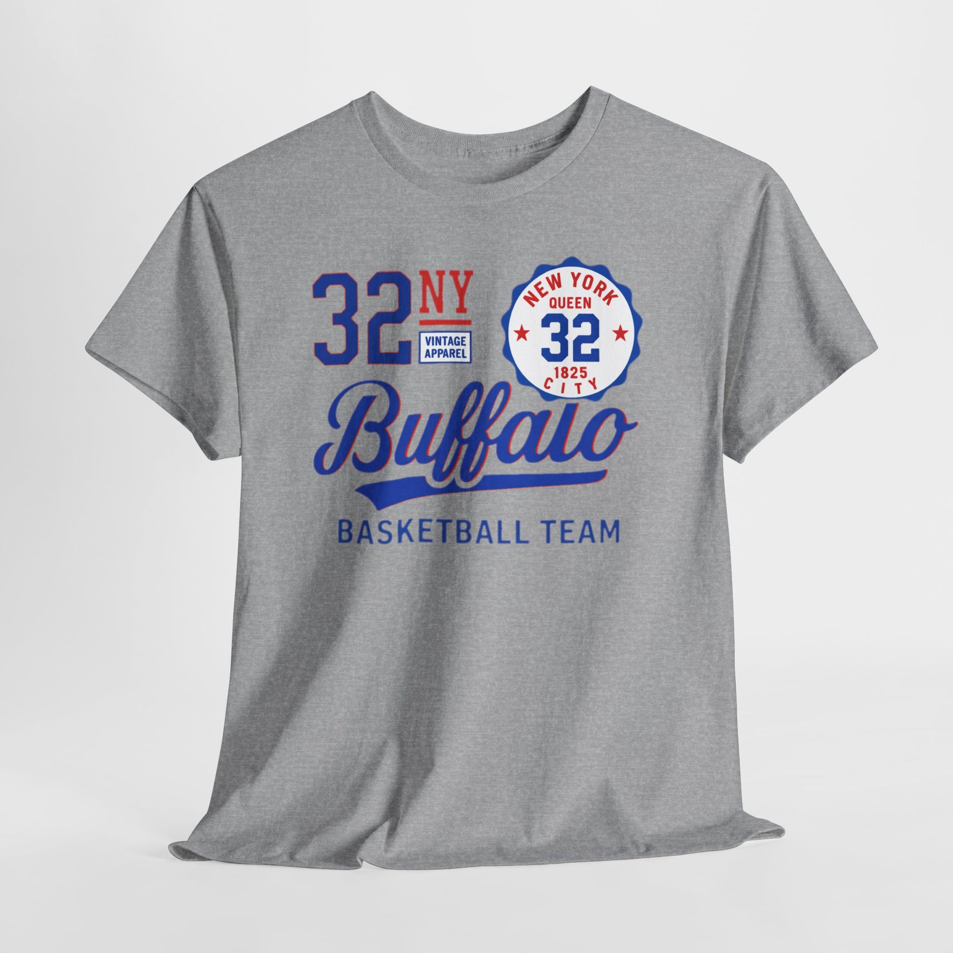 Lavender Buffalo 32 Basketball Team Tee — Vintage NY Sports T-Shirt