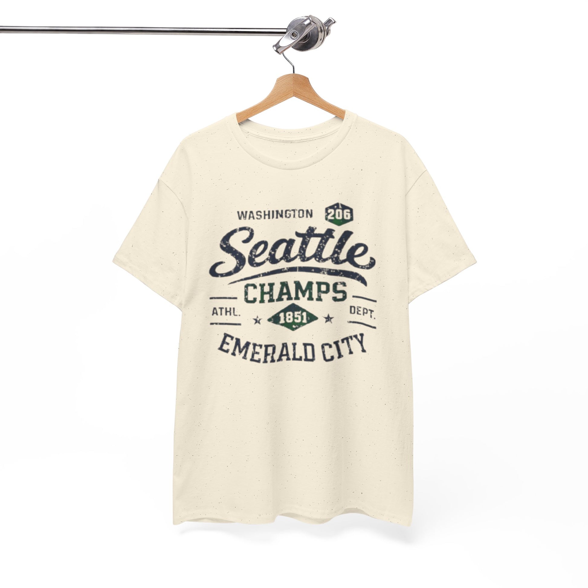 White Smoke Seattle Champs T-Shirt — Emerald City Vintage Athletic Tee