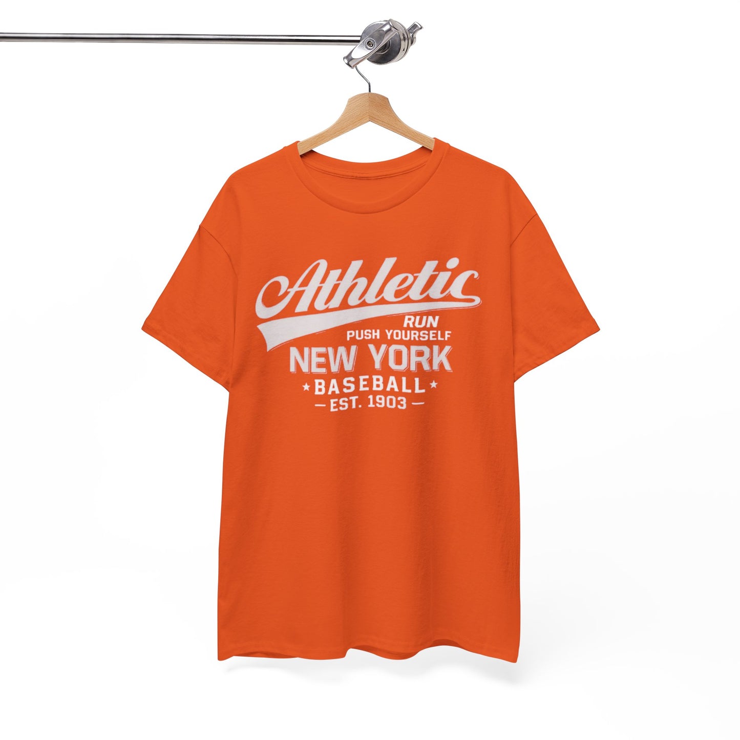 Athletic New York Baseball Tee — 'Athletic: Run, Push Yourself' Vintage Sport T-Shirt