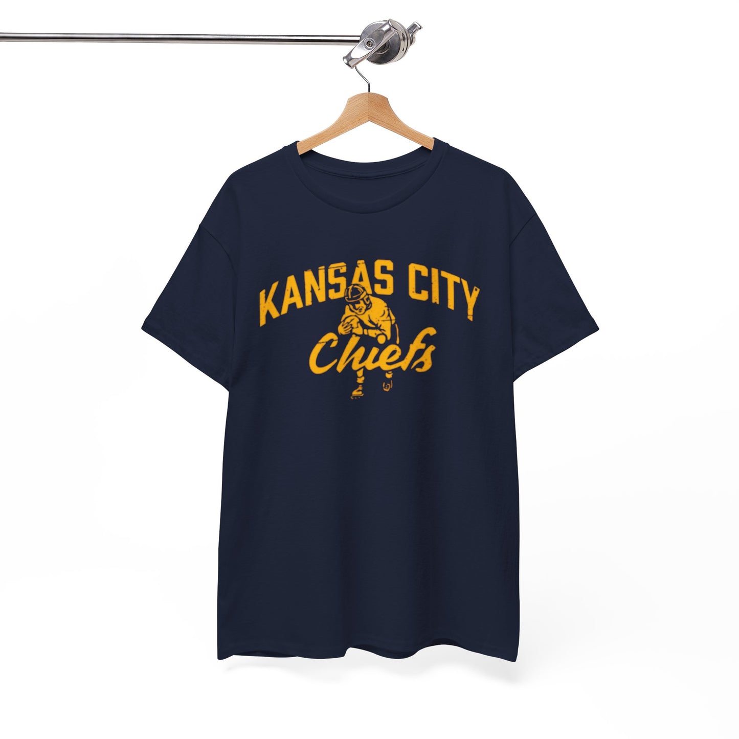 White Smoke Kansas City Chiefs Vintage Football Tee — Retro Script & Player Graphic