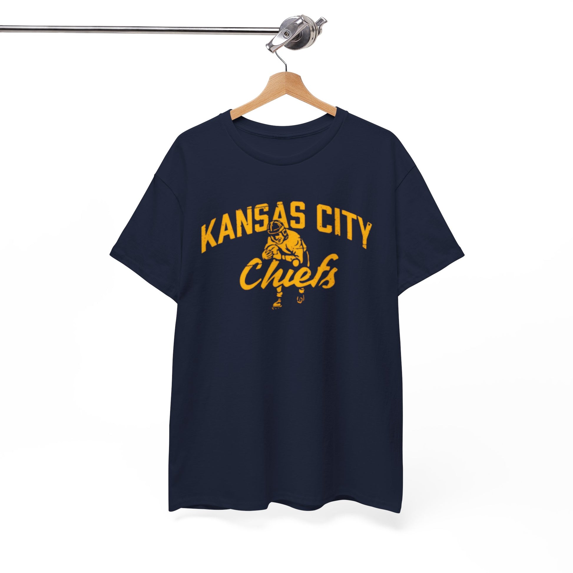 White Smoke Kansas City Chiefs Vintage Football Tee — Retro Script & Player Graphic