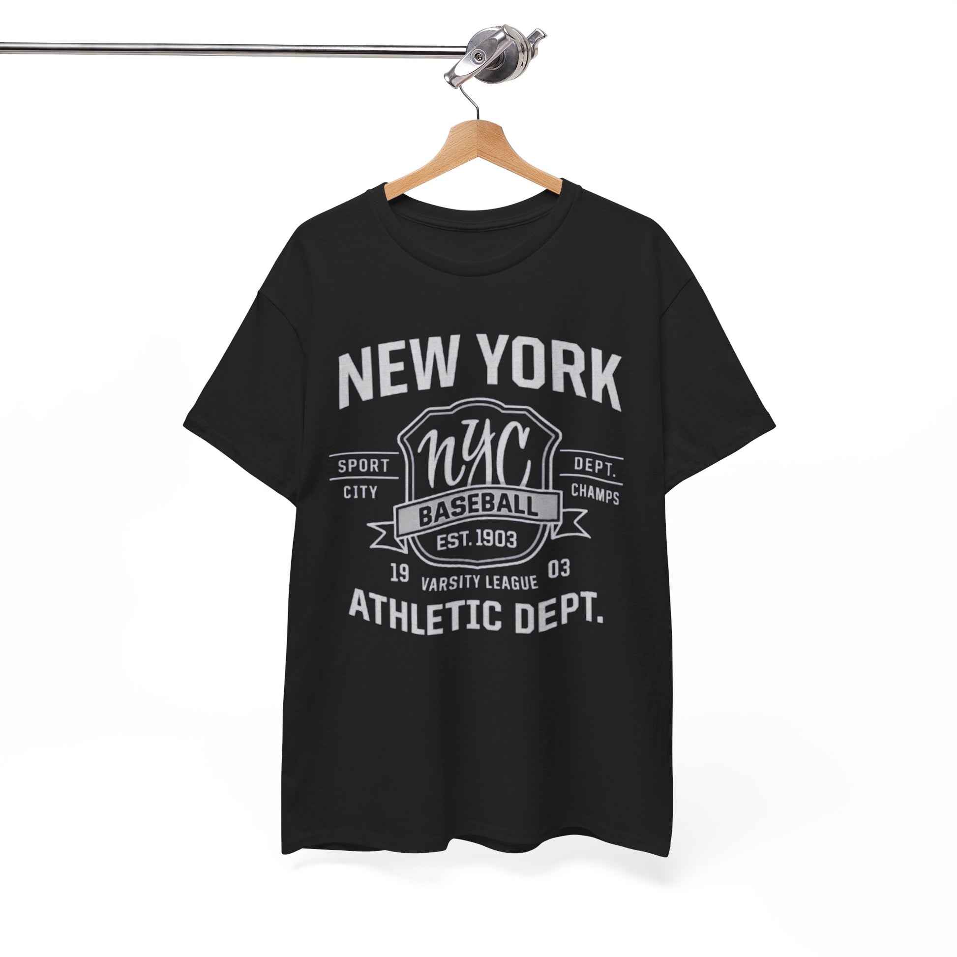 White Smoke New York NYC Baseball Athletic Dept. T‑Shirt — Vintage Varsity Sports Tee