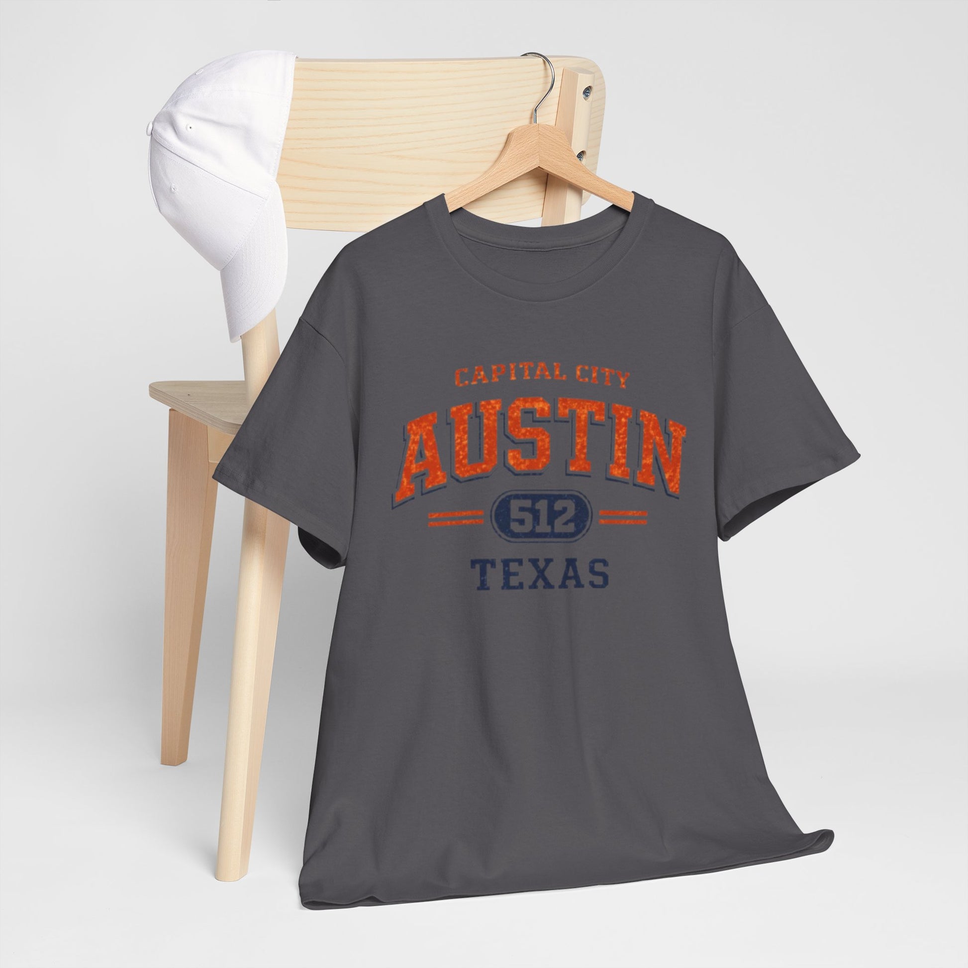 Dim Gray Austin Texas 512 Graphic T-Shirt – Capital City Vintage Varsity Streetwear Tee