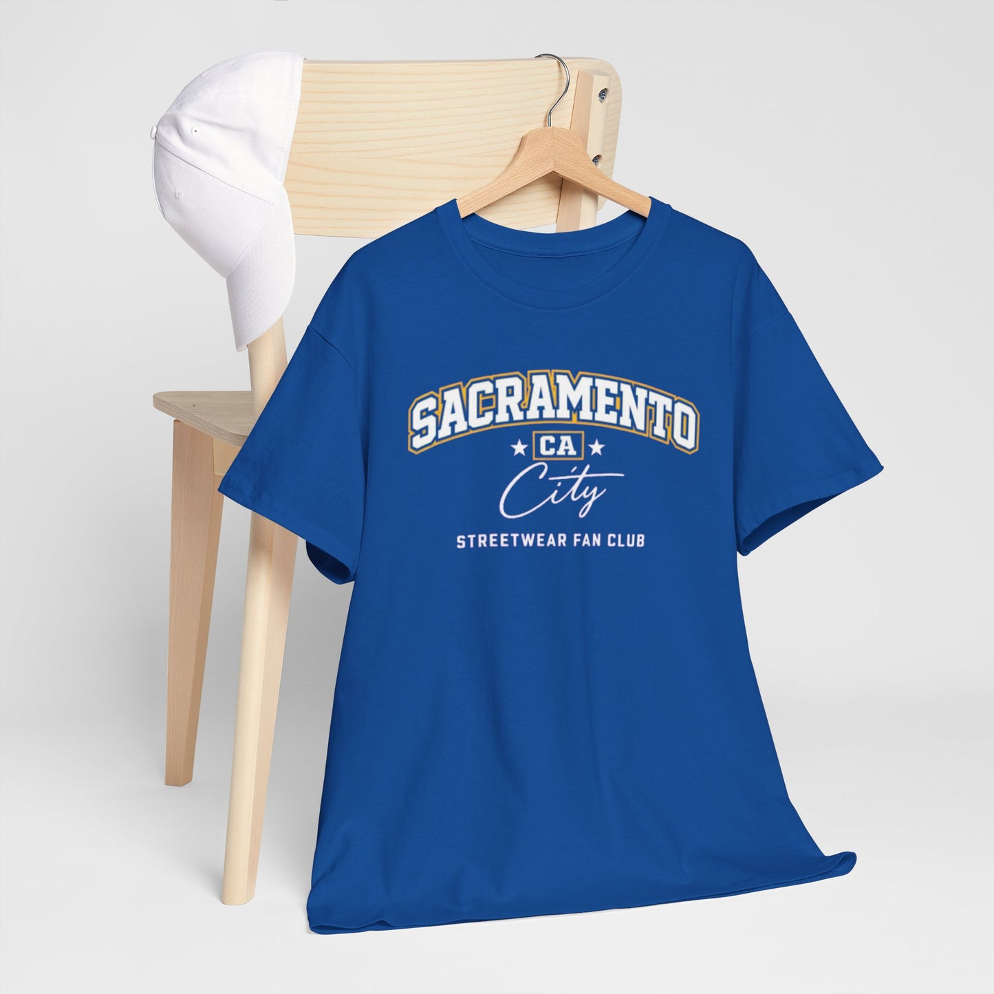 Dark Slate Blue Sacramento CA City Streetwear Tee — "Sacramento" Arch T-Shirt