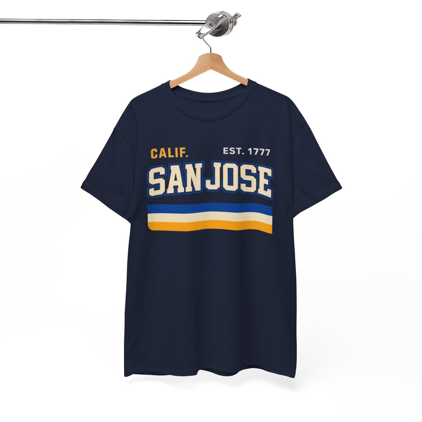 San Jose Retro Stripes Tee — "San Jose" California Est. 1777 Graphic T-Shirt