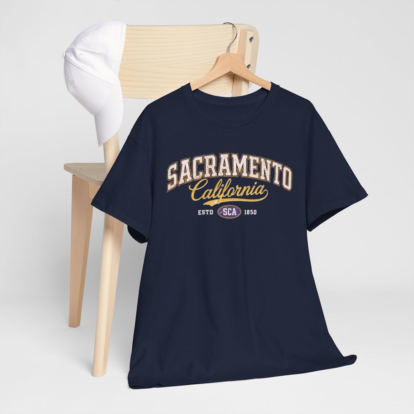Dark Slate Gray Sacramento California Vintage Collegiate Tee