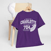 Lavender Charlotte 704 Varsity Athletic Streetwear T Shirt –  College Graphic Tee