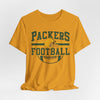 Lavender Packers Football T-Shirt — Retro Helmet & Stripes Fan Tee