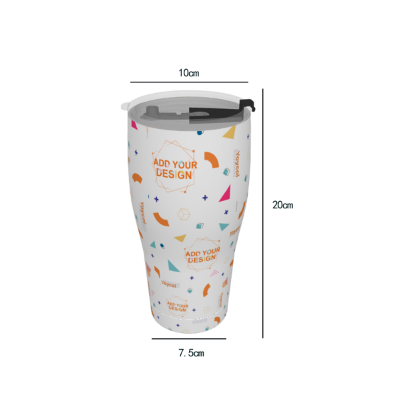 White Smoke Cone Tumbler 30oz – Red Blue White Zebra Game Day Style