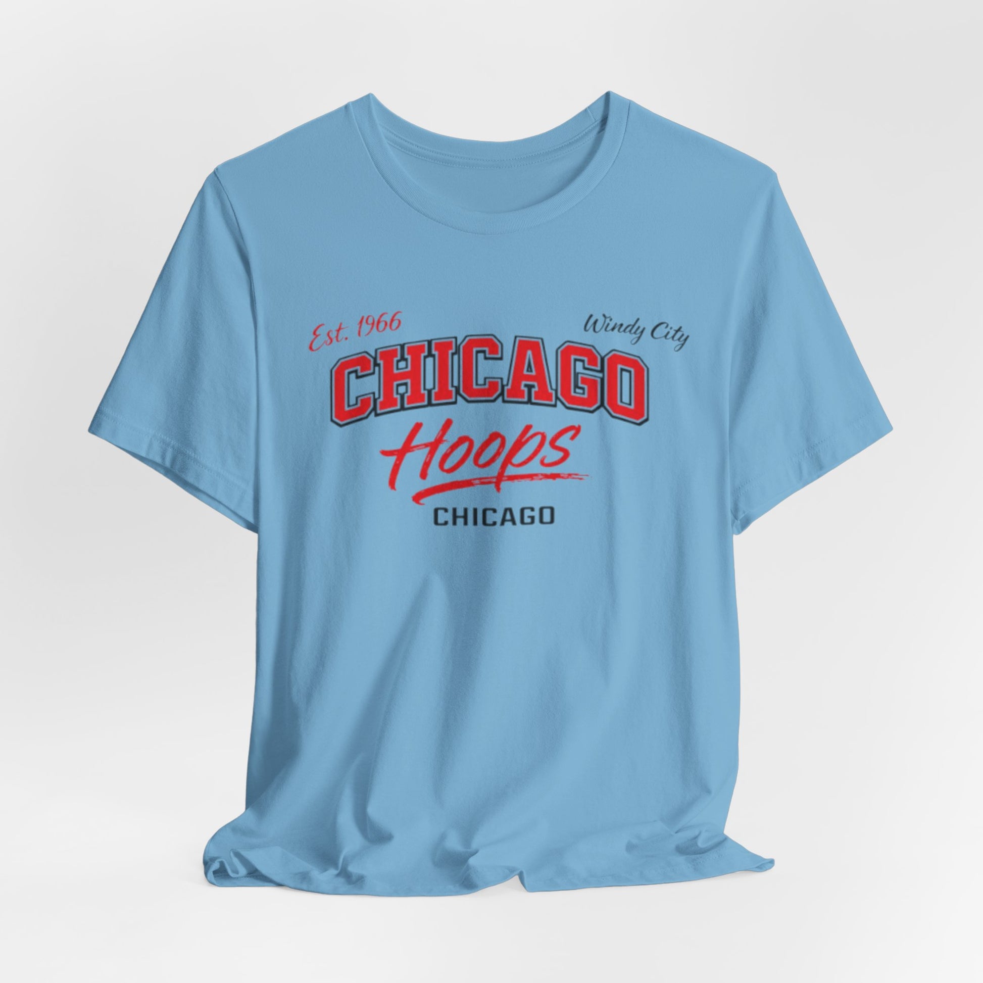 Cornflower Blue Chicago Hoops Tee – Vintage Chicago Basketball Shirt