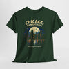 Dark Slate Gray Chicago Midnight Club T‑Shirt – Retro City Skyline "Where Night Is Legend"