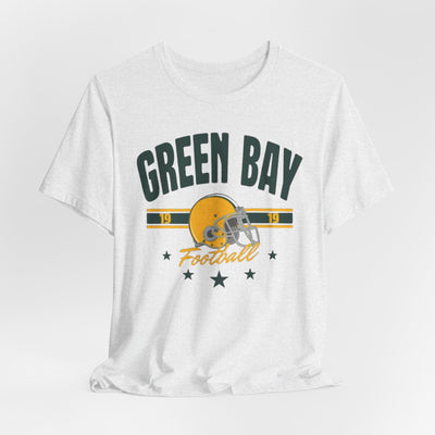Green Bay Football Helmet Tee – Vintage-style Fan T-Shirt – lightweight game day shirt, breathable comfort wear, image 1.0
