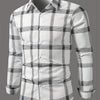 Dim Gray Men's Plaid Shirt Long Sleeve Shirt Trendy Plaid Non-Directional Print Business Casual Top