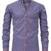White Smoke Men's Fashion Casual Digital Stripe Long-Sleeve Shirt, Stretch Wrinkle-Resistant Premium Versatile Lightweight Date Shirt