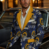 Los Angeles Football Blazer Men Blue Yellow Game Day Jacket Stylish Streetwear