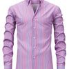 White Smoke Men's New Thin Digital Print Striped Long Sleeve Shirt, Wrinkle-, No Ironing, Versatile Fashion Date Shirt