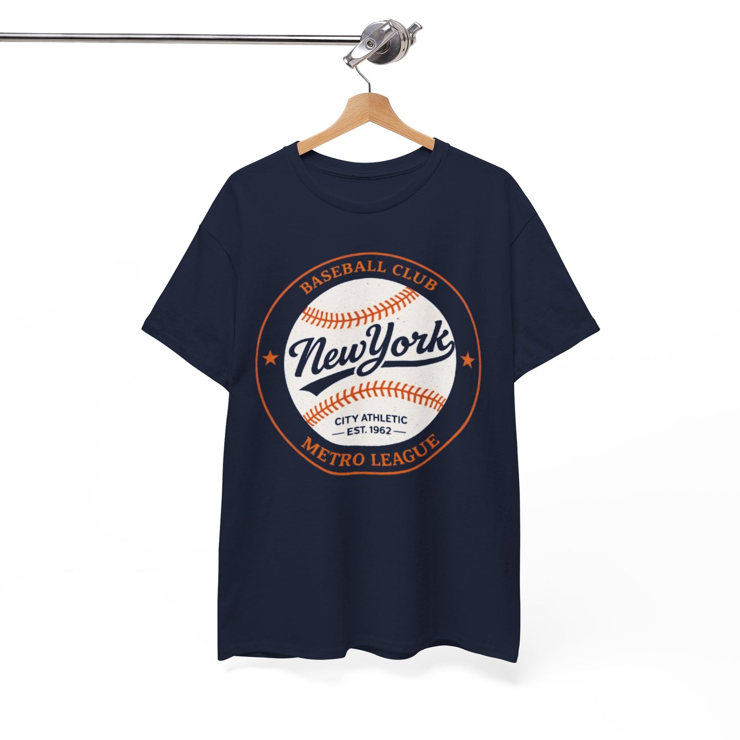 White Smoke New York Baseball Club Tee — Vintage Metro League Baseball Graphic Shirt