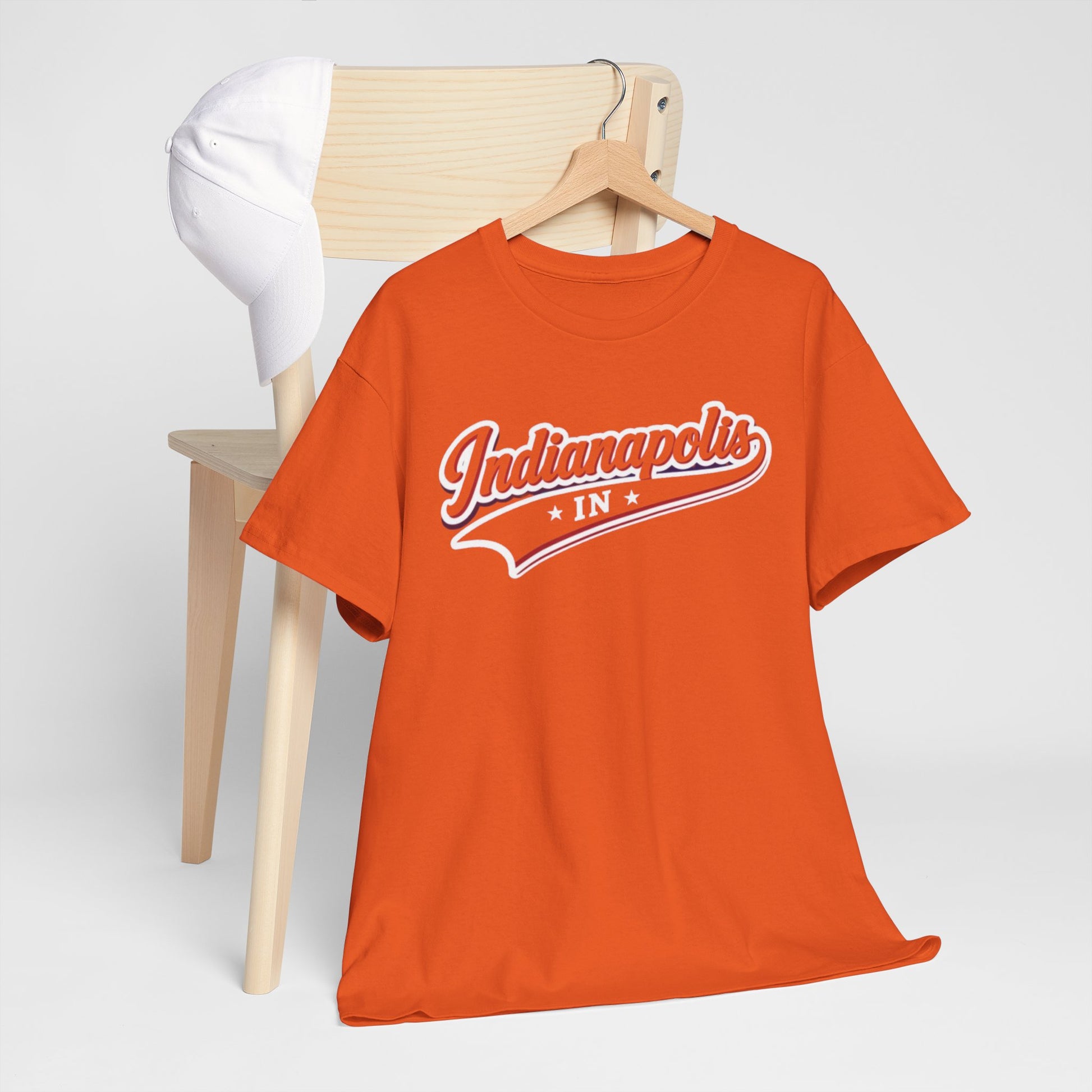 Chocolate Indianapolis Script Tee — Vintage City Baseball  T‑Shirt