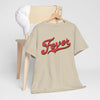 Gray Indiana Fever Retro Script Tee — Vintage Red & Gold Graphic T-Shirt
