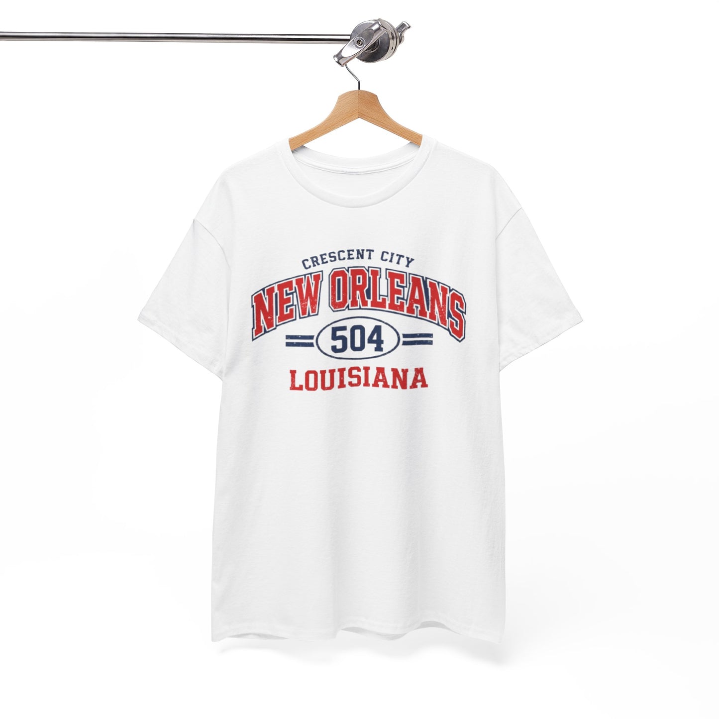 White Smoke New Orleans 504 Louisiana T-Shirt — Crescent City Vintage Sports Tee