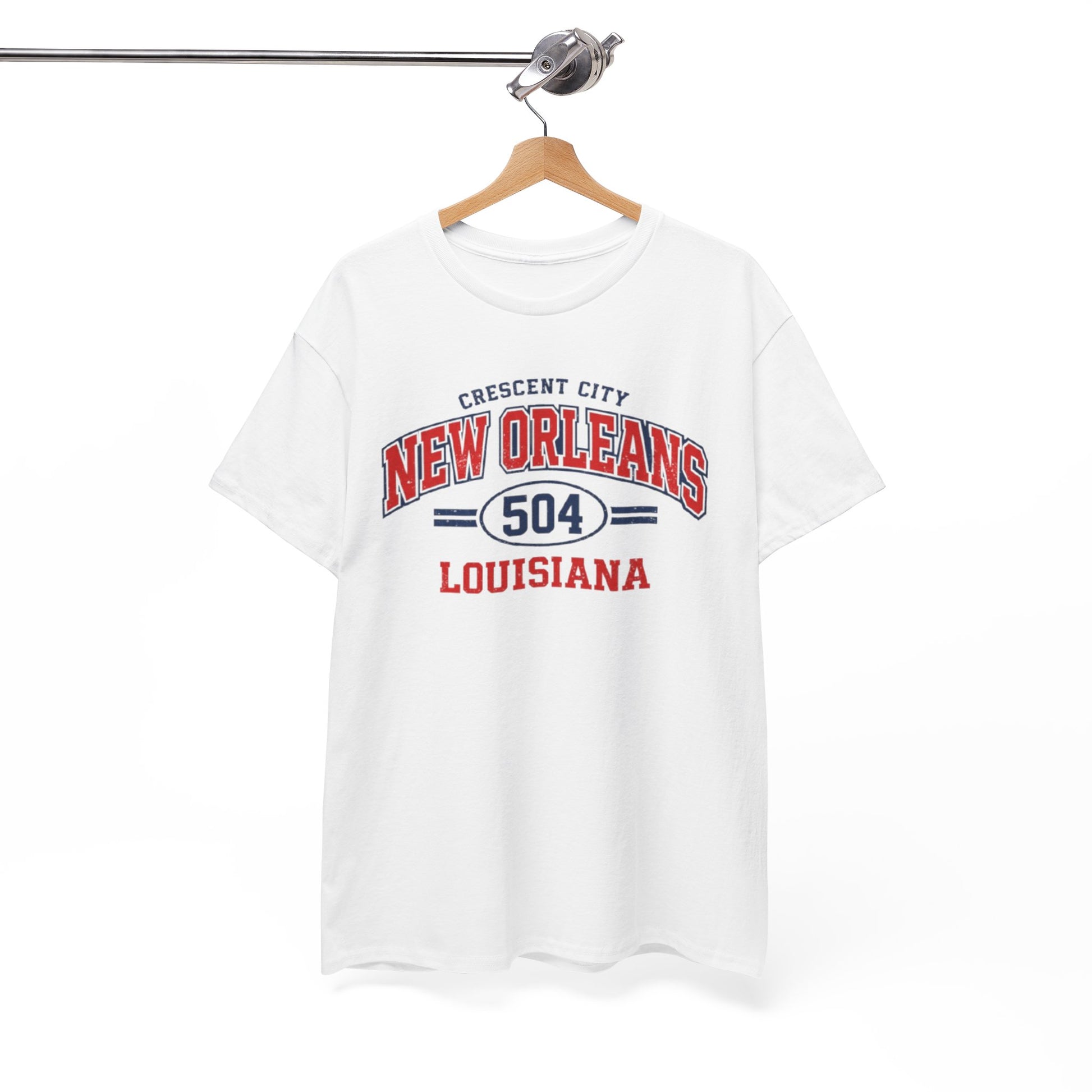 White Smoke New Orleans 504 Louisiana T-Shirt — Crescent City Vintage Sports Tee