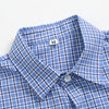 Medium Purple Plaid Casual Turn- Collar Shirt