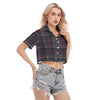 women huskies plaid football fashion top