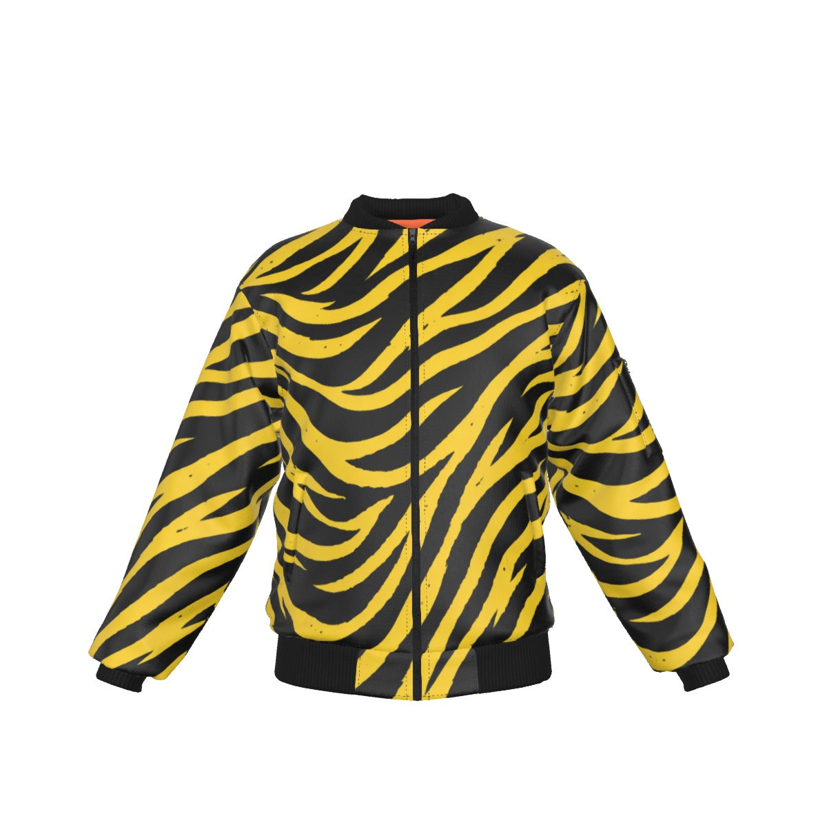 Pittsburgh Football Yellow Black Zebra Bomber Jacket With Sleeve Pocket – Game Day Streetwear – game day outfit, casual fan outfit, image 1.0