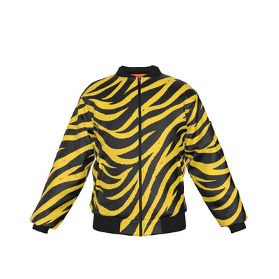 Pittsburgh Football Yellow Black Zebra Bomber Jacket With Sleeve Pocket – Game Day Streetwear – game day outfit, casual fan outfit, image 1.0